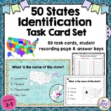 50 States Map Identification Task Cards - Identify the 50 