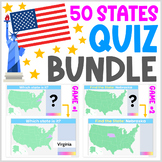 50 States Map Quiz BUNDLE - United States Map Activity - F
