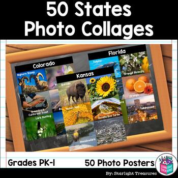 Preview of 50 States Photo Collage Posters - 50 States Symbol Posters
