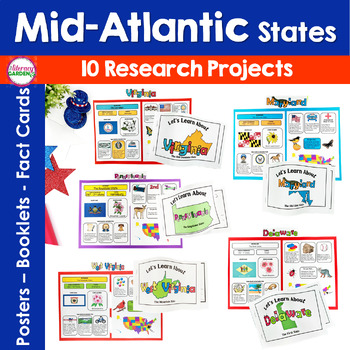 Preview of 50 States Projects -  MID ATLANTIC Region - US States Research Project