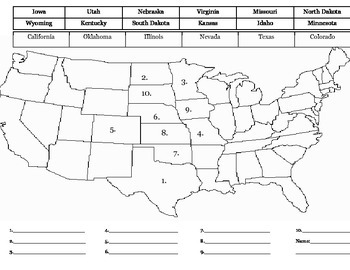 50 States Quiz- Great Plains by Rocco Williams | TPT