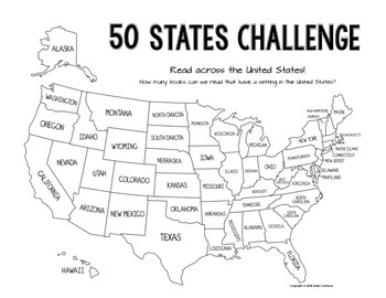 Preview of 50 States Read Across the USA Reading Challenge
