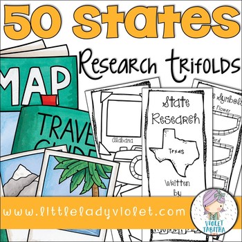Preview of 50 States Research Project Report Trifold Brochures