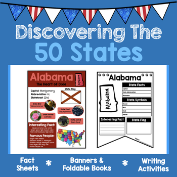 Preview of 50 States Research and Writing Unit for First and Second Grade