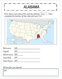 50 States Research w/ Google Slides (States 1 - 25)