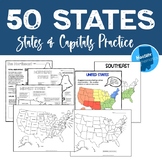 50 States U.S. Regions, States, and Capitals | Map Quizzes