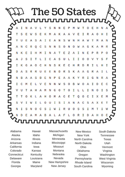 50 States Word Search by A Little of Everything | TpT