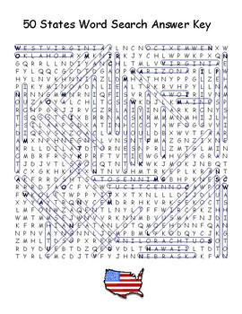 50 States Word Search Puzzle by Salerno's School Hub | TpT