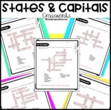 50 States Worksheets ⭐ Crossword Puzzles ⭐ 5 Regions of th