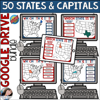 Preview of 50 States and Capitals Boom Digital Resource Activity Bundle