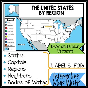 States And Capitals Bundle Of Resources Taught By Regions Tpt