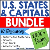 States & Capitals Games, Task Cards, Maps, Quizzes, & More