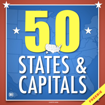 Preview of 50 States and Capitals Freebie: FREE Study Map, List of States, & Study Guide
