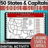 50 States and Capitals Google Slides Map Activities Digita