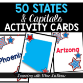 50 States and Capitals Matching Activity Flash Cards