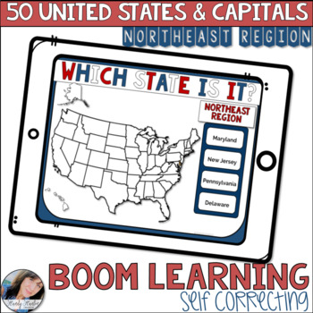 Preview of 50 States and Capitals Northeast Region | Boom Cards | Distance Learning