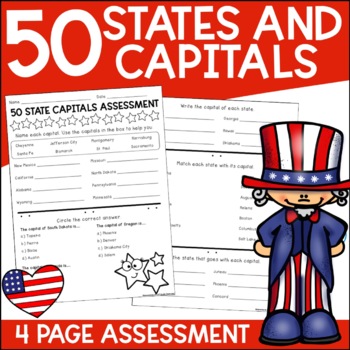 Preview of 50 States and Capitals Test