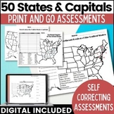 50 States and Capitals Map Activities Print & Digital Resource