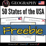 50 States of the USA FREEBIE Map and Flags Activity