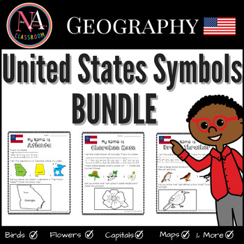 Preview of 50 States of the USA and Symbols (Capitals, Birds, Flowers) BUNDLE