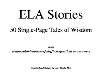 Preview of ELA Stories: 50 Single-Page Tales of Wisdom