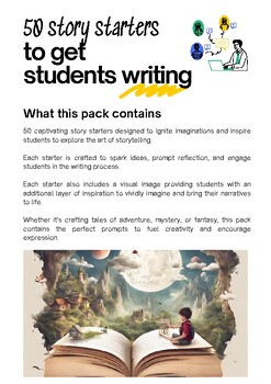 Preview of 50 Story Starters to Get Students Writing