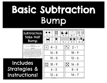 Preview of 50 Subtraction Bump Games - Strategies Included!