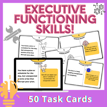 Preview of 50 Task Cards for Executive Functioning Skills!