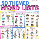 50 Themed Word Lists for Your Preschool Pre-K Kindergarten