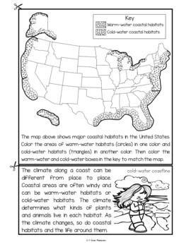 Coastal Habitat Plants and Animals Science and Literacy Flip Book