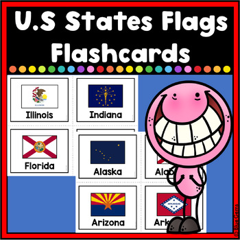 Preview of 50 U.S. States Flags Flashcards