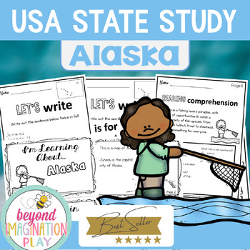 Preview of 50 States Project | Alaska Facts Activities Worksheets Reading Comprehension