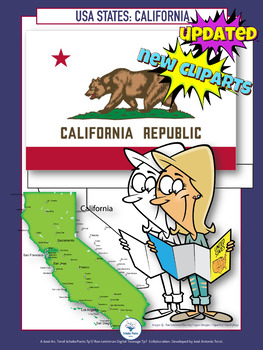 Preview of 50 US States. CALIFORNIA. Flash Cards / Hexagonal Cards.BIG packet.Color-b&w ver