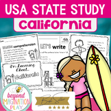 50 US States - California State Study - Fun Facts, Flag, Map