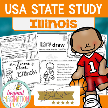 Preview of 50 States Project | Illinois Facts Activities Worksheets Reading Comprehension