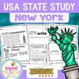 50 US States - New York State Study - Fun Facts, Flag, Map