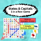 50 US States and Capitals Game - 5 in a Row Geography Game