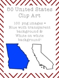 50 United States Clip Art - two of each state
