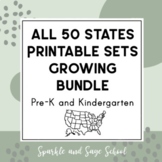 50 United States Growing Bundle Printable Coloring and Let