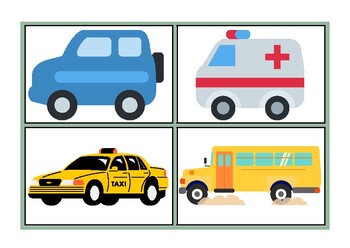Preview of 50 Vehicle Flashcards