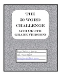 TIER 2 VOCABULARY- 50 WORD CHALLENGE for Upper Elementary Grades.