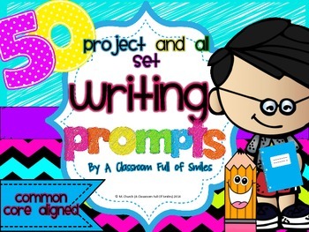 Preview of 50 Writing Prompts. Project and All Set!