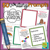 50 Writing Prompts with Checklist | Distance Learning | Di