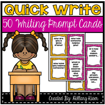 Quick Write Task Cards by Hillary Kiser - Hillary's Teaching Adventures