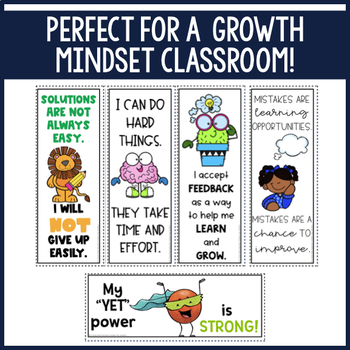 growth mindset bookmarks by a grace filled classroom tpt