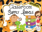Editable Classroom Supply Labels {Jungle Zoo Safari Theme }
