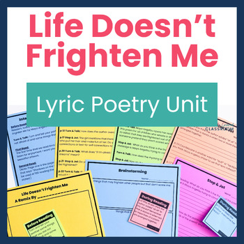 Preview of Life Doesn't Frighten Me Lyrical Poetry Activities - Alberta New ELAL Curriculum