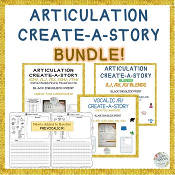 Preview of CREATE-A-STORY ARTICULATION BUNDLE! - 3rd to 12th Grade Speech Carryover
