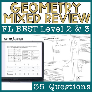 Preview of Geometry EOC Review Mixed Concepts Packet Florida Best Levels 2 & 3