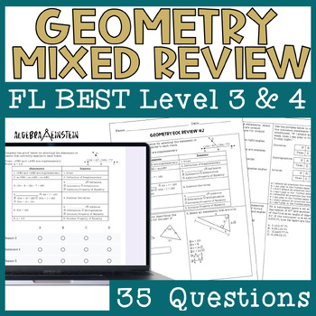 Preview of Geometry EOC Review Mixed Concepts Packet Florida Best Levels 3 & 4